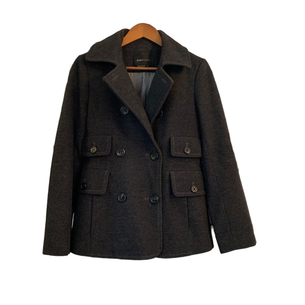 BCBGMaxazria Wool Blend Winter Coat Jacket Grey Size XS